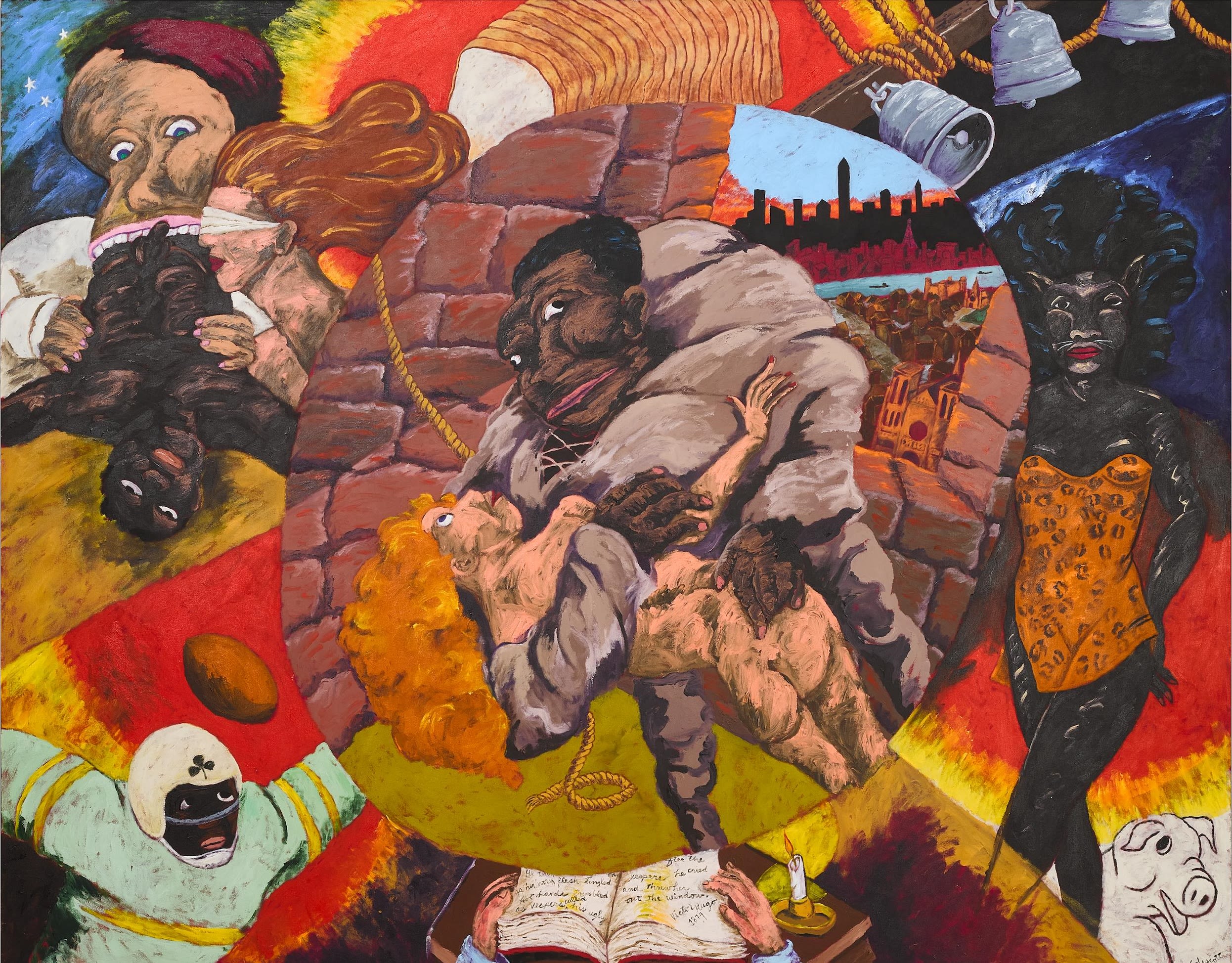 Robert Colescott (1925-2009); "Hunchback of Notre Dame (Hommage to Victor Hugo)," 1991. Sold for US$ 1,410,312 inc. premium in New York, 11 November 2021.