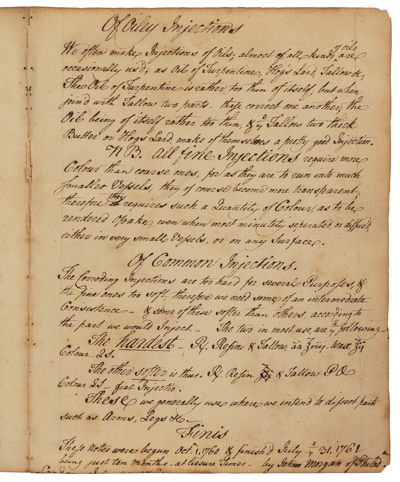 Morgan, John. 1735-1789. A Previously Unknown John Morgan Medical Manuscript. Estimate: $30,000-50,000.