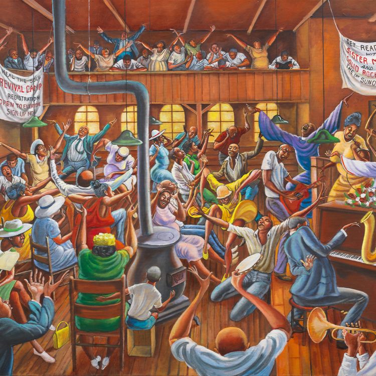 Ernie Barnes The Palace Barber Shop Artist Signed Lithograph