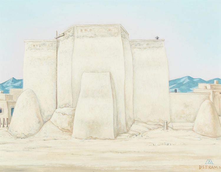 Lot 27. Emil Bisttram; Ranchos Church Taos, 1974. Sold for $25,312 