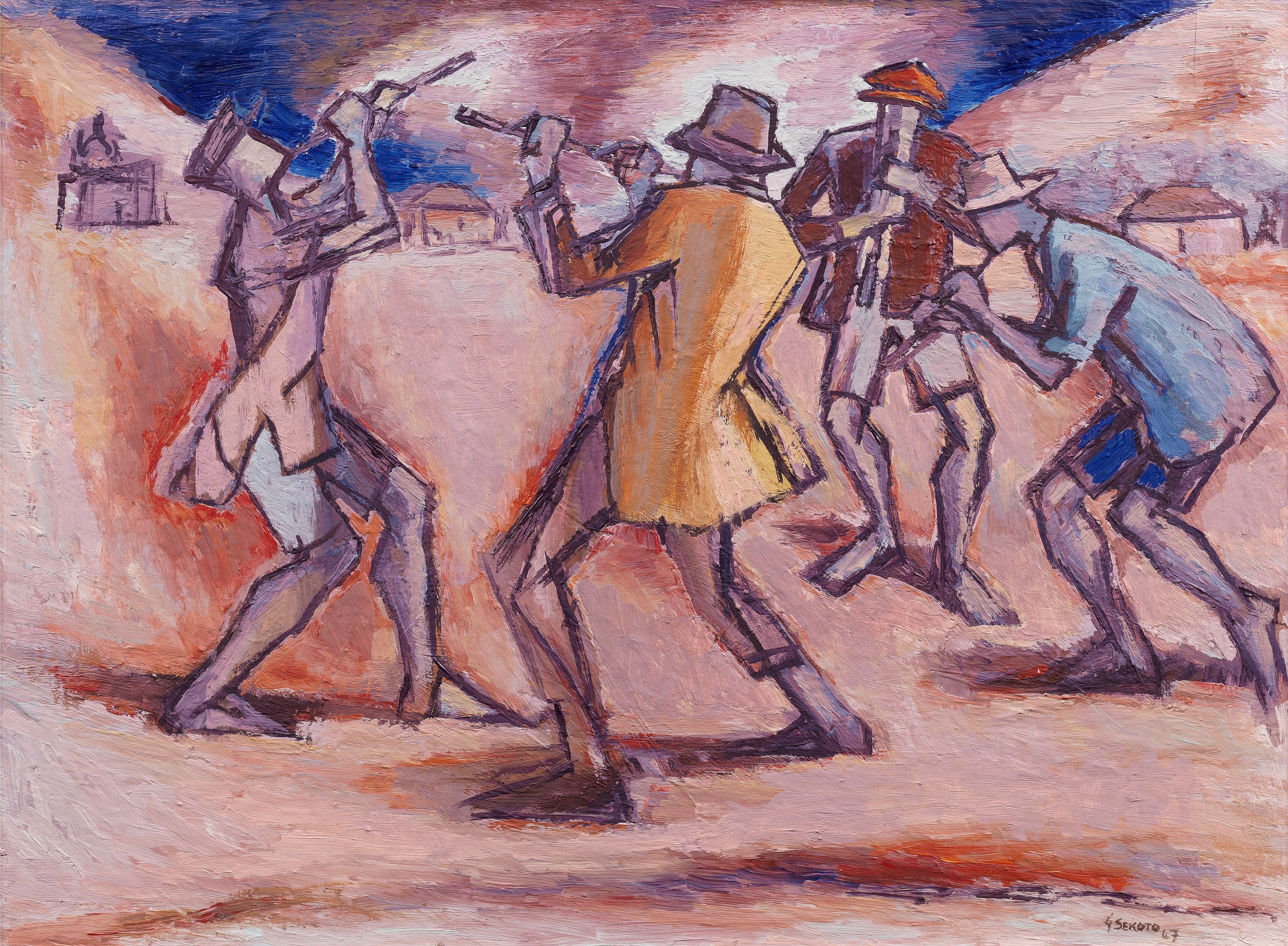 Lot 56. Gerard Sekoto, The Penny Whistlers. Estimate: £50,000 - £70,000.