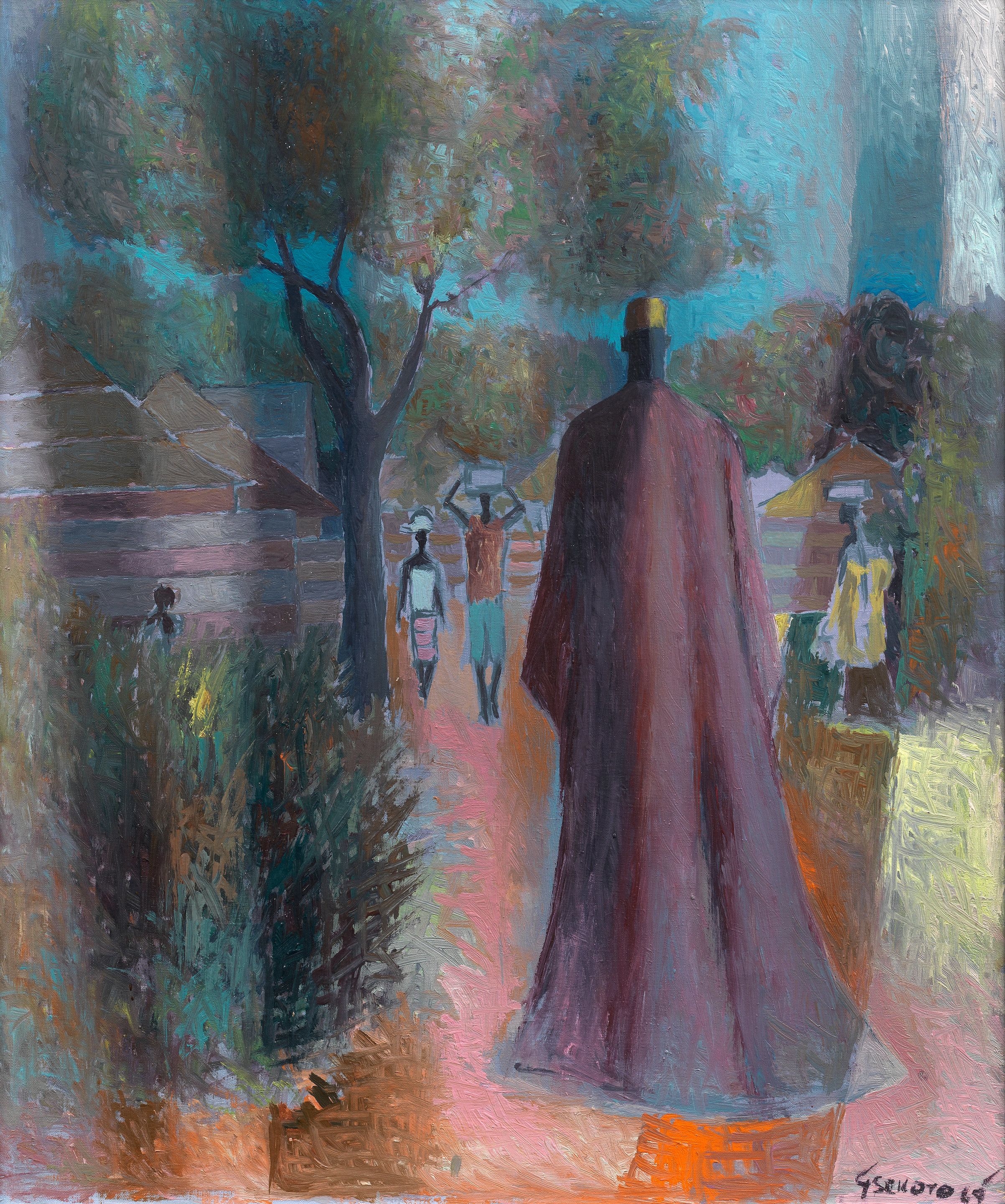 Lot 25. Gerard Sekoto, A Senegal village path. Estimate: £40,000 - £60,000.