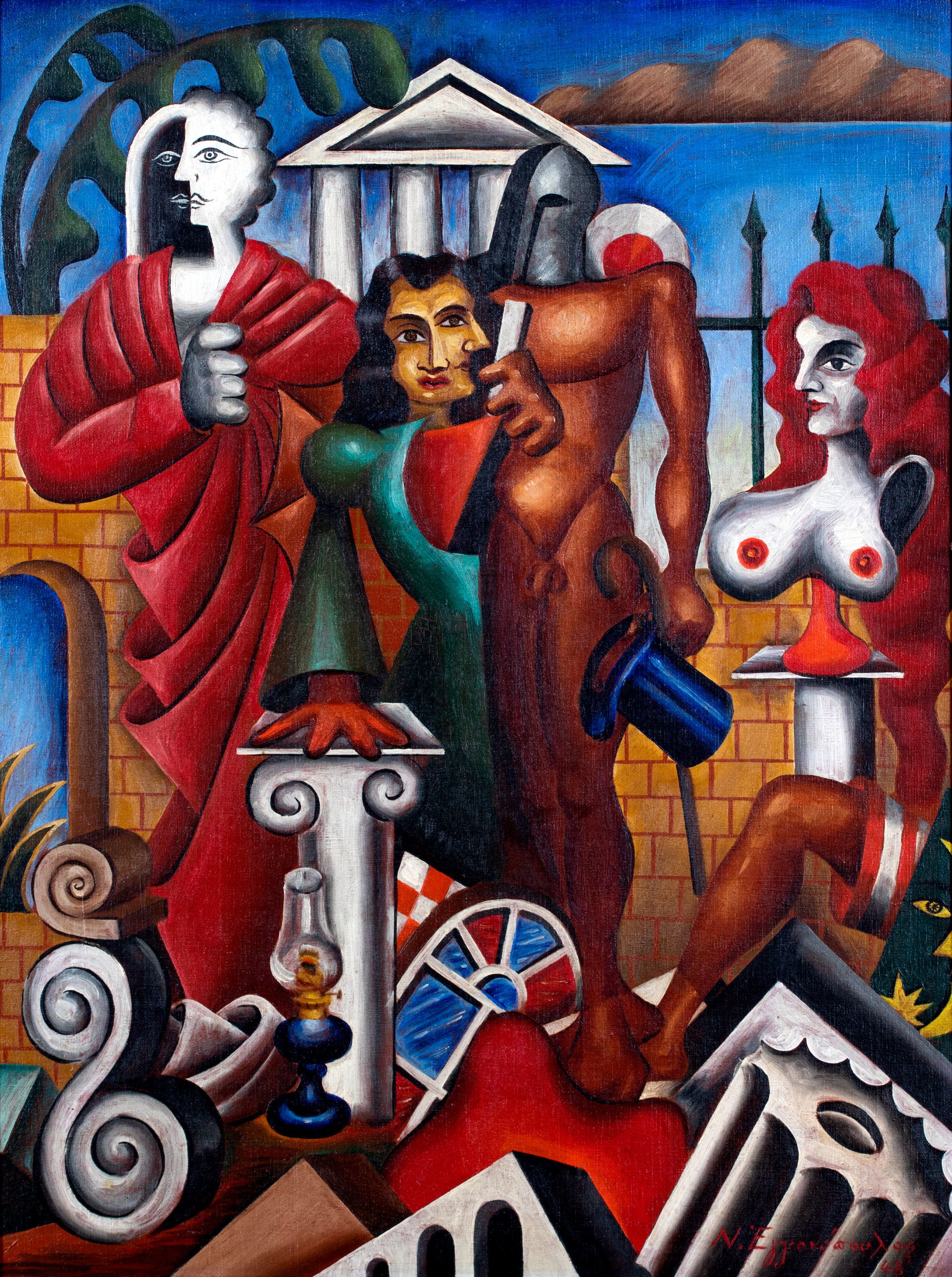 Nikos Engonopoulos, L' Archéologue. Sold for €176,775 inc. premium.