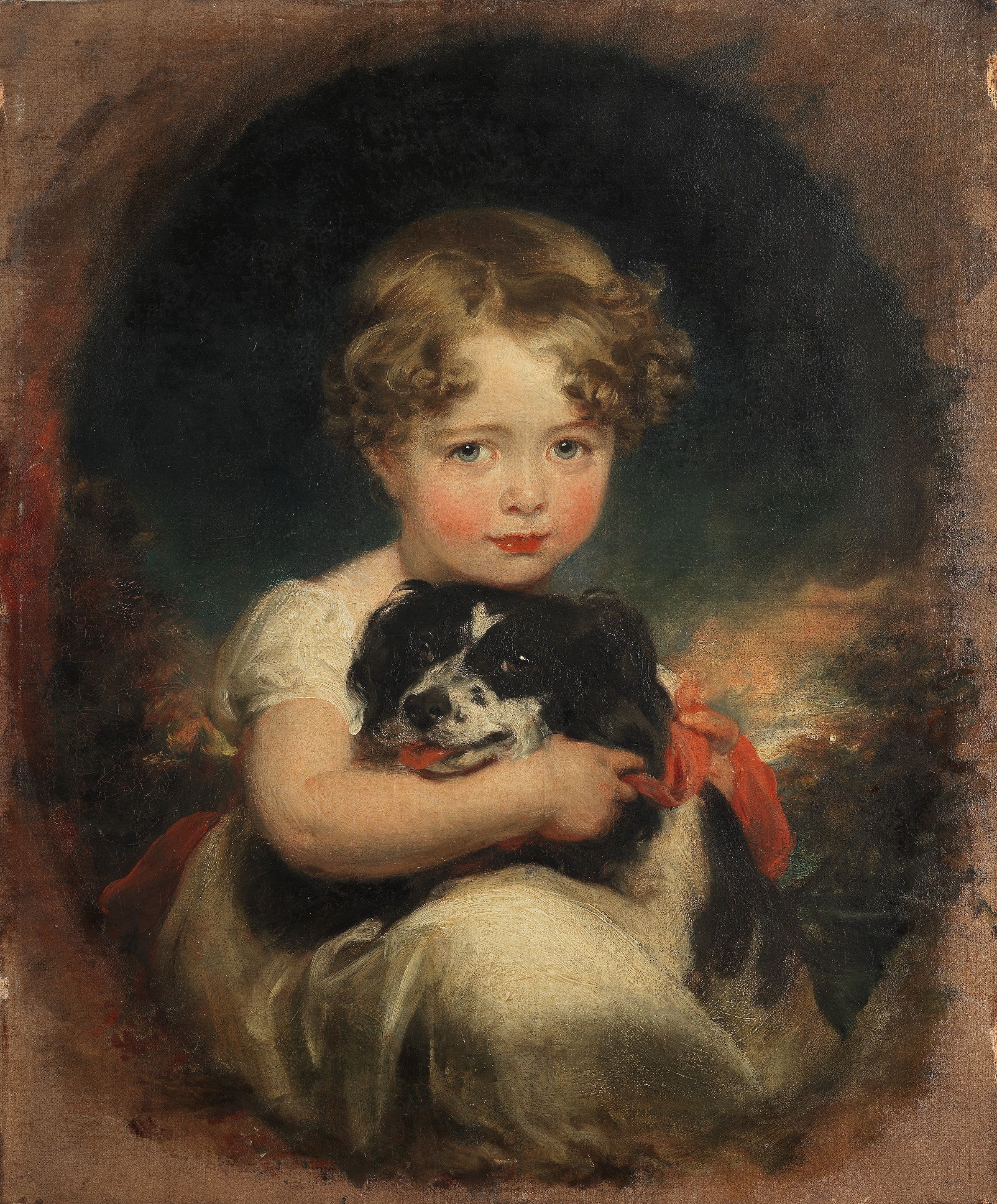Sir Thomas Lawrence P.R.A., Portrait of Jane Allnutt with her pet spaniel. Sold for £ 187,750 inc. premium.