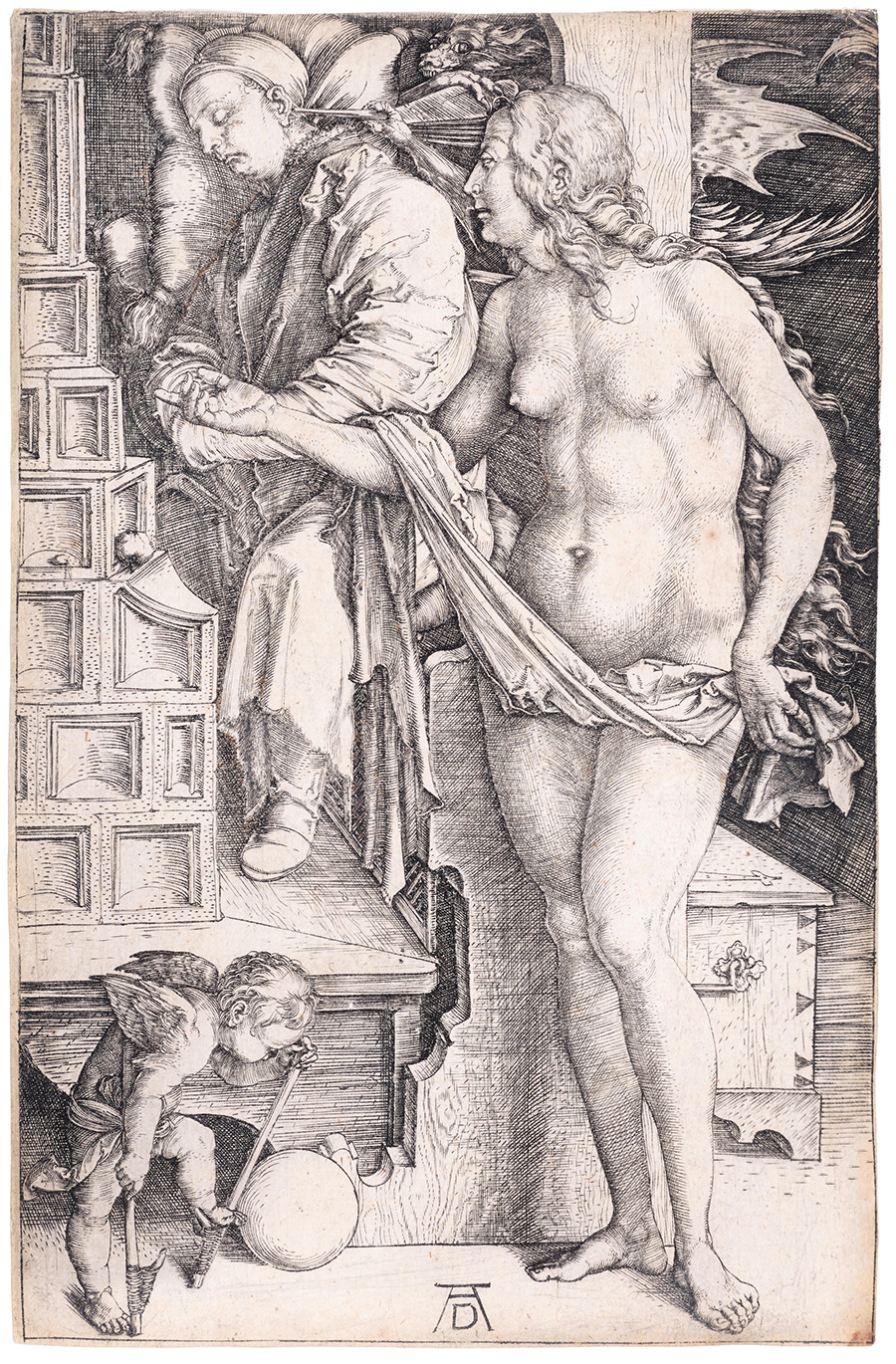 Albrecht Dürer (1471-1528), The Temptation of the Idler (The Dream of the Doctor). Estimate: $7,000 - $9,000