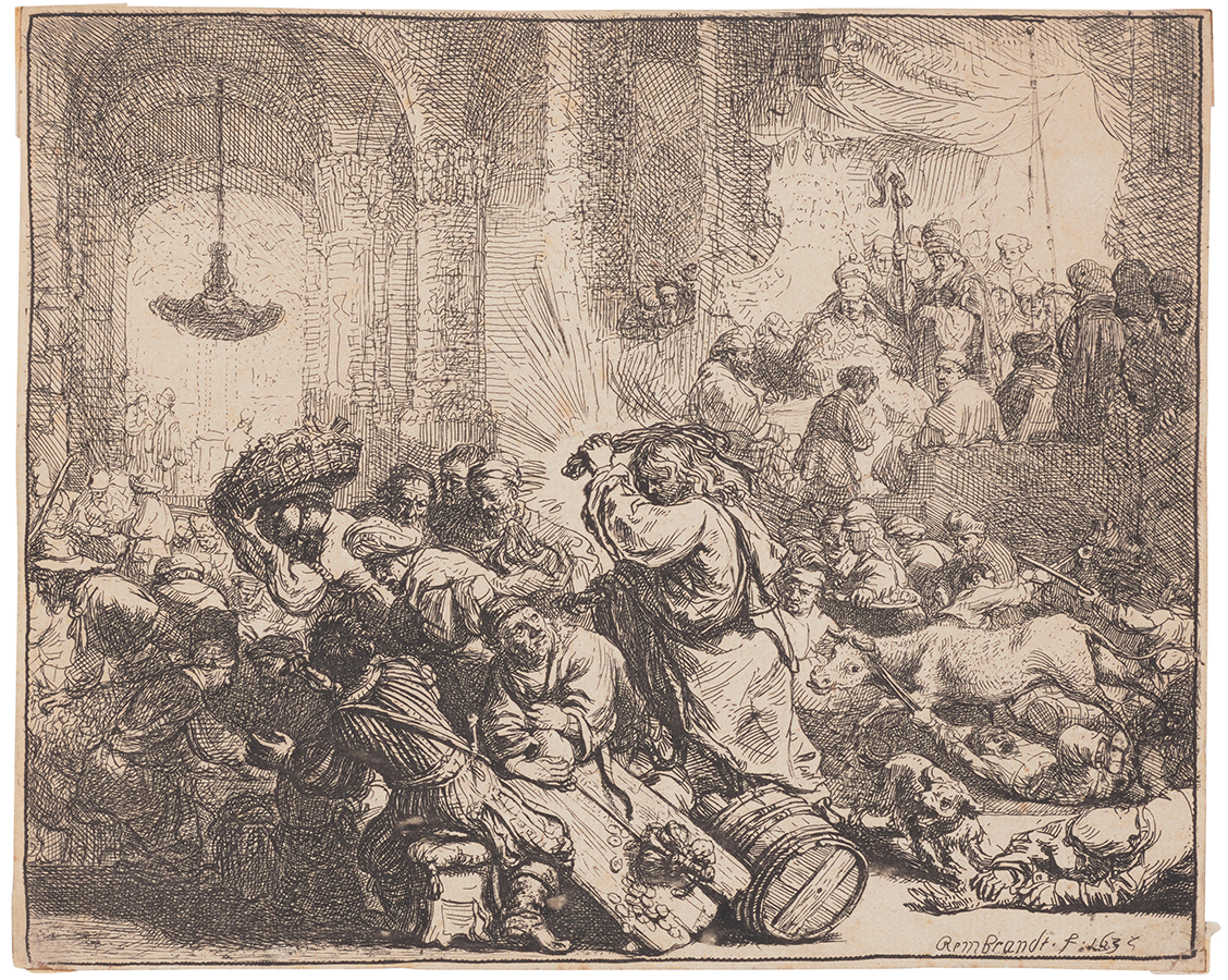 Rembrandt Harmensz van Rijn (1606-1669), Abraham's Sacrifice, 1655. Sold for US$40,075 inc. premium.