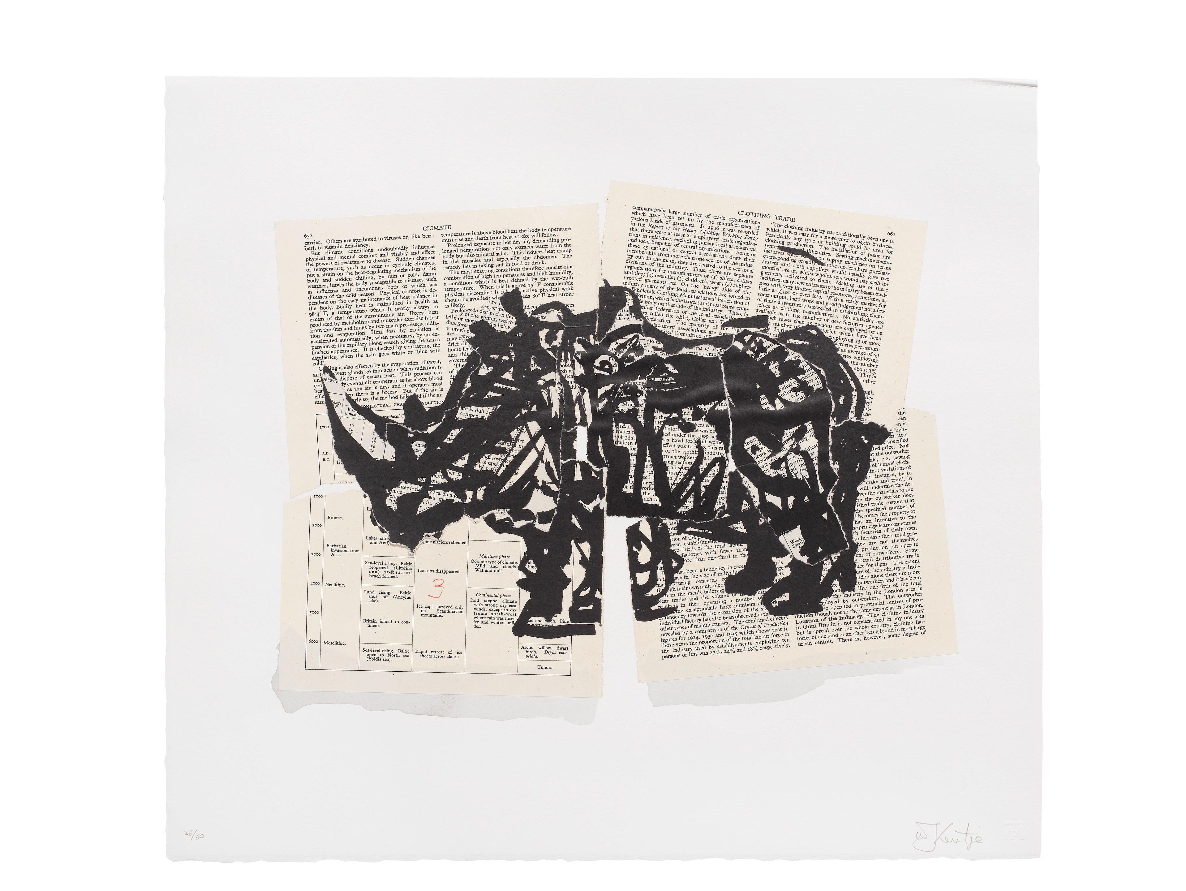 Lot 11. William Kentridge (born 1955), Untitled (Rhino I), 2007 (unframed), £2,000-3,000