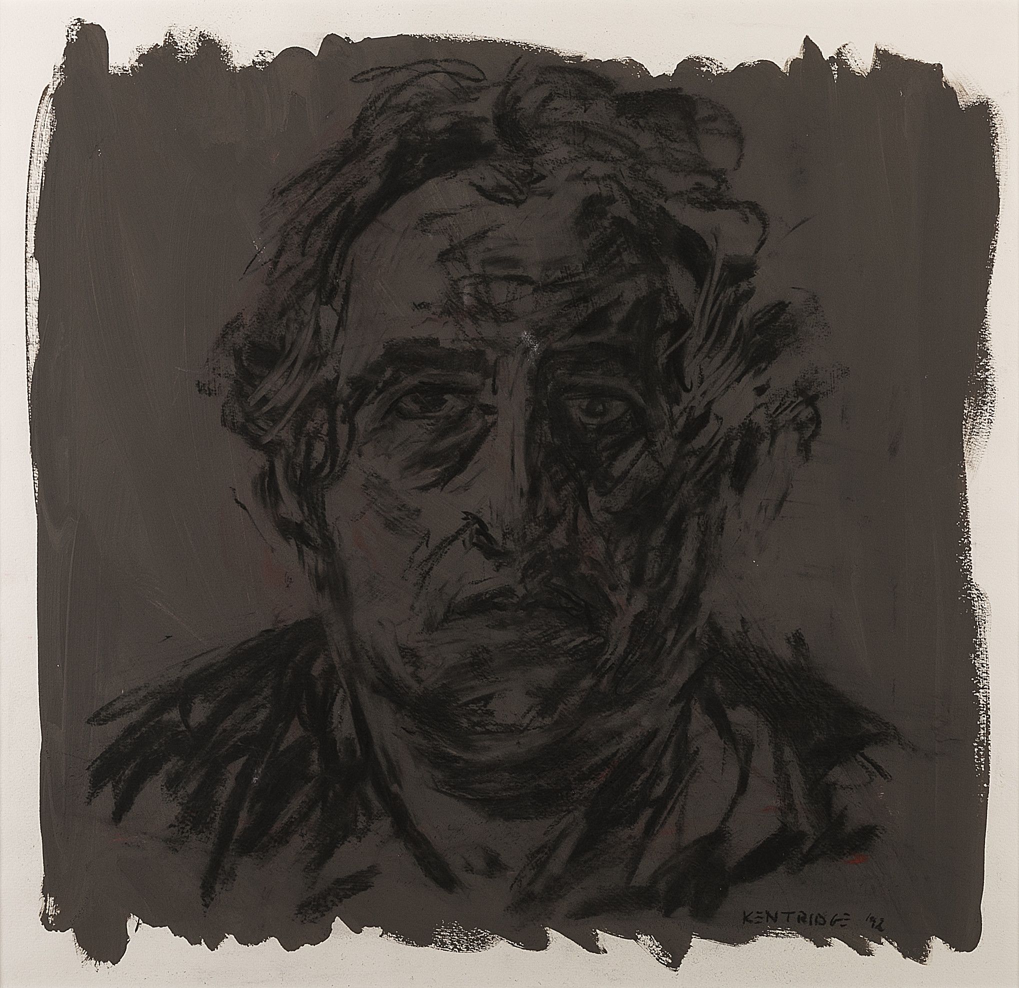 William Kentridge, Untitled (Self-Portrait), 1992 (framed) £30,000 - £40,000