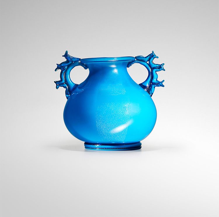 LOT 25. Napoleone Martinuzzi; Rare Velato Vase, circa 1928. Estimate: $8,000 - $12,000