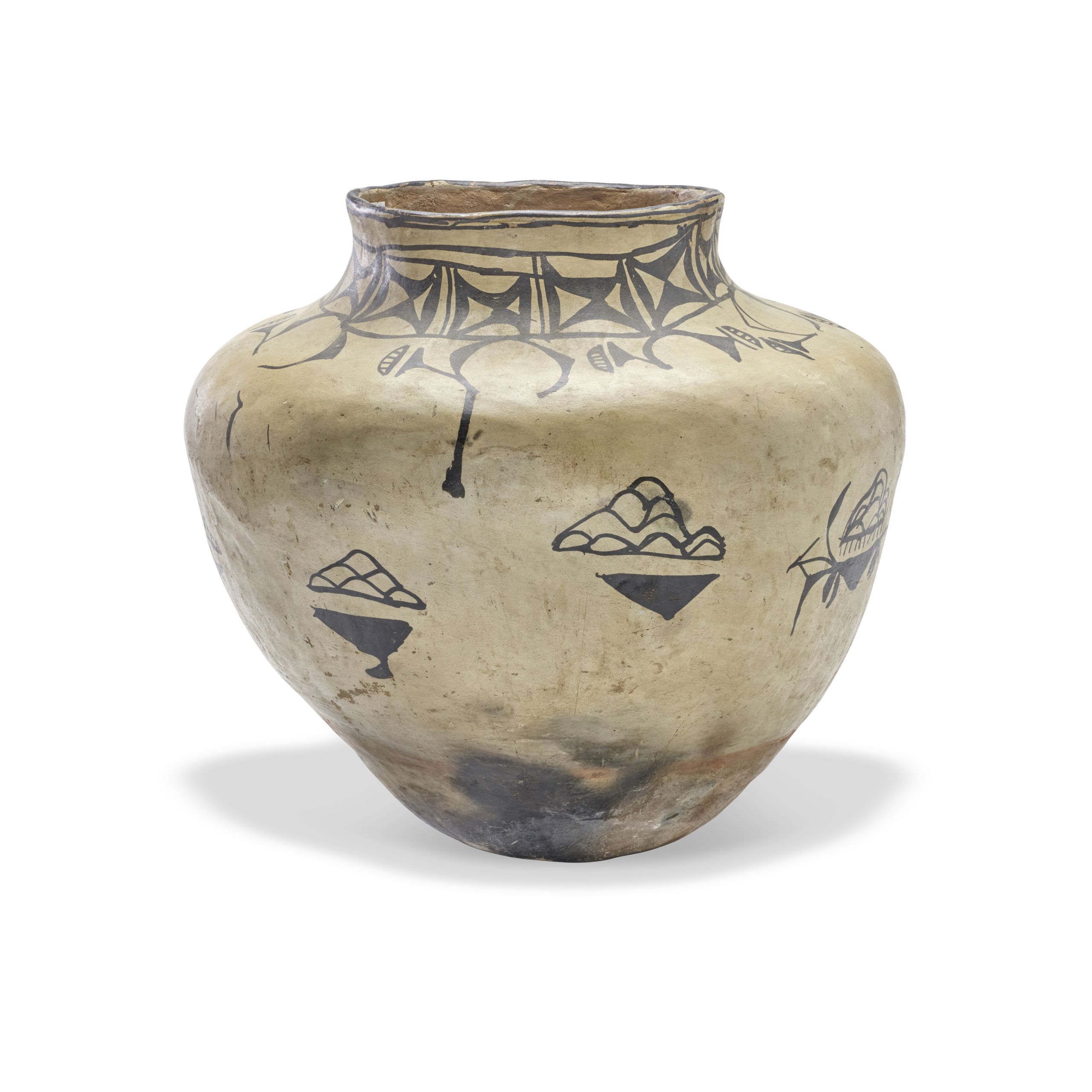 Lot 160. A Cochiti or Santo Domingo storage jar. Estimates: $8,000 - 12,000