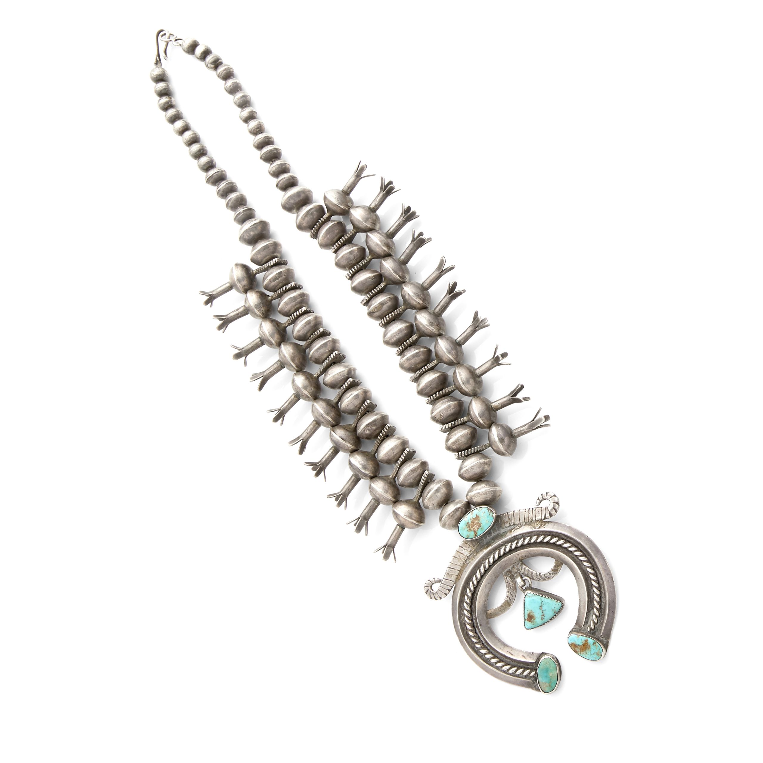Lot 101. A Navajo squash blossom necklace. Estimates: $4,000 - 6,000