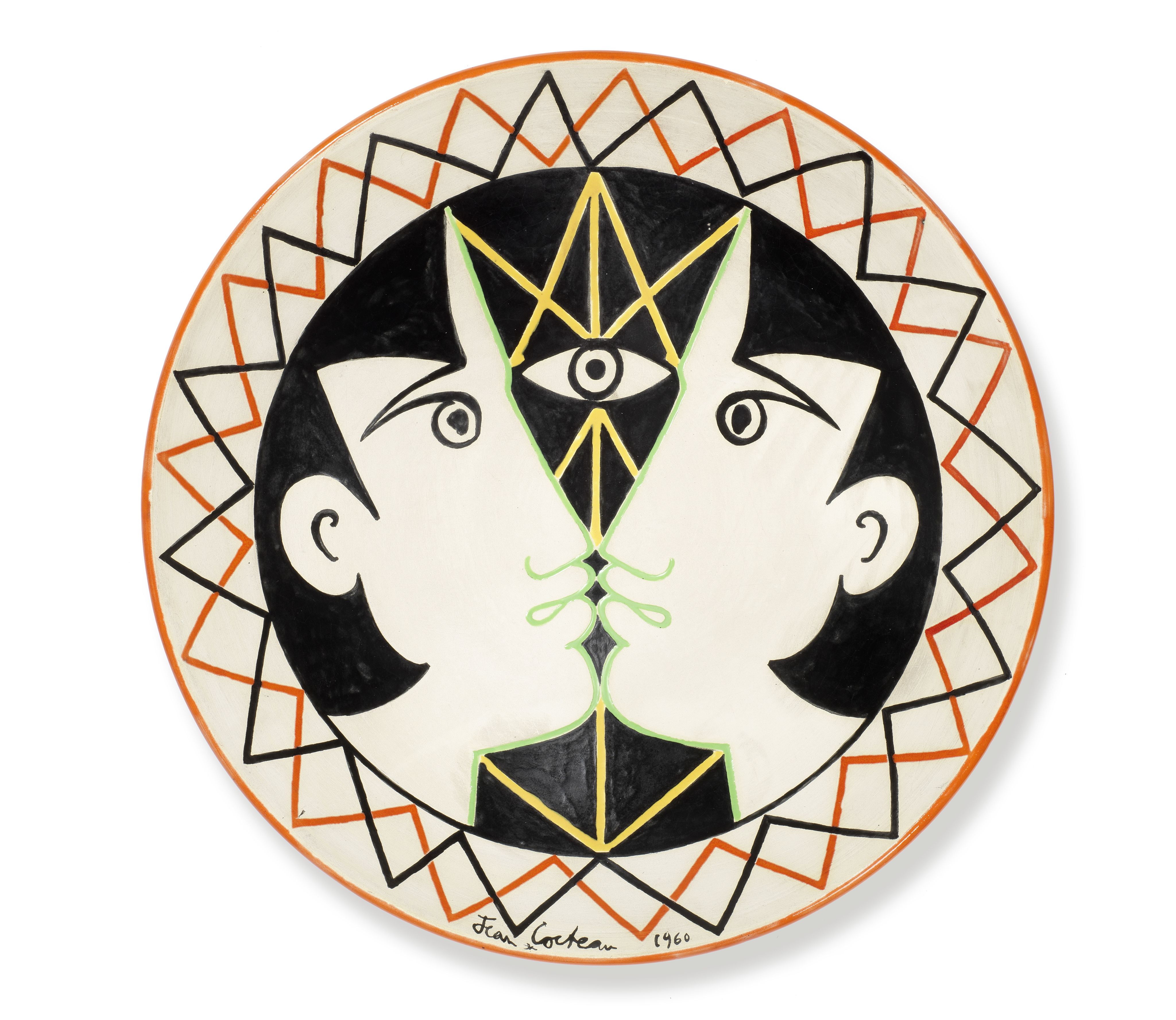 Jean Cocteau, Les Gémeaux, signed and dated&nbsp;Jean Cocteau 1960; This work is the original model made by Cocteau for the subsequent edition. Estimates: €5,000-7,000