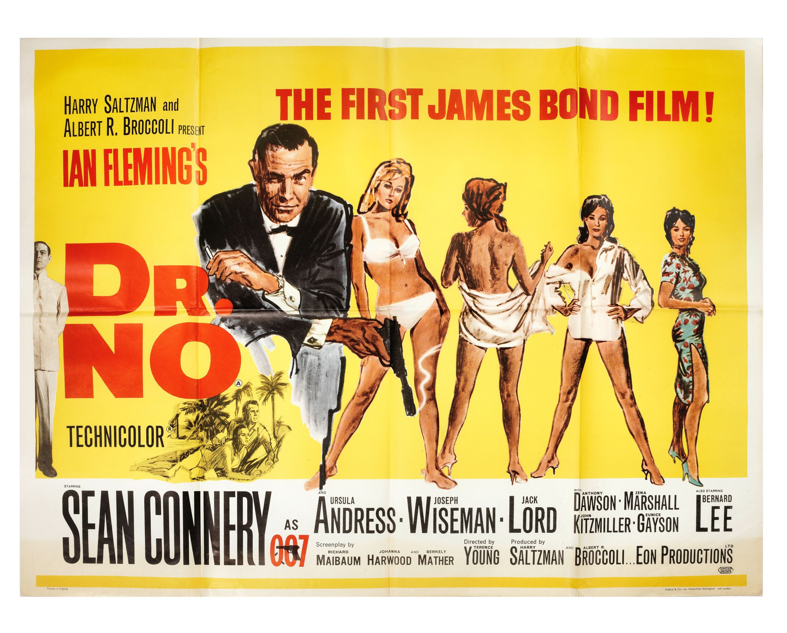 Dr No, Eon Productions / United Artists, 1962. Sold for £ 12,750 inc. premium 