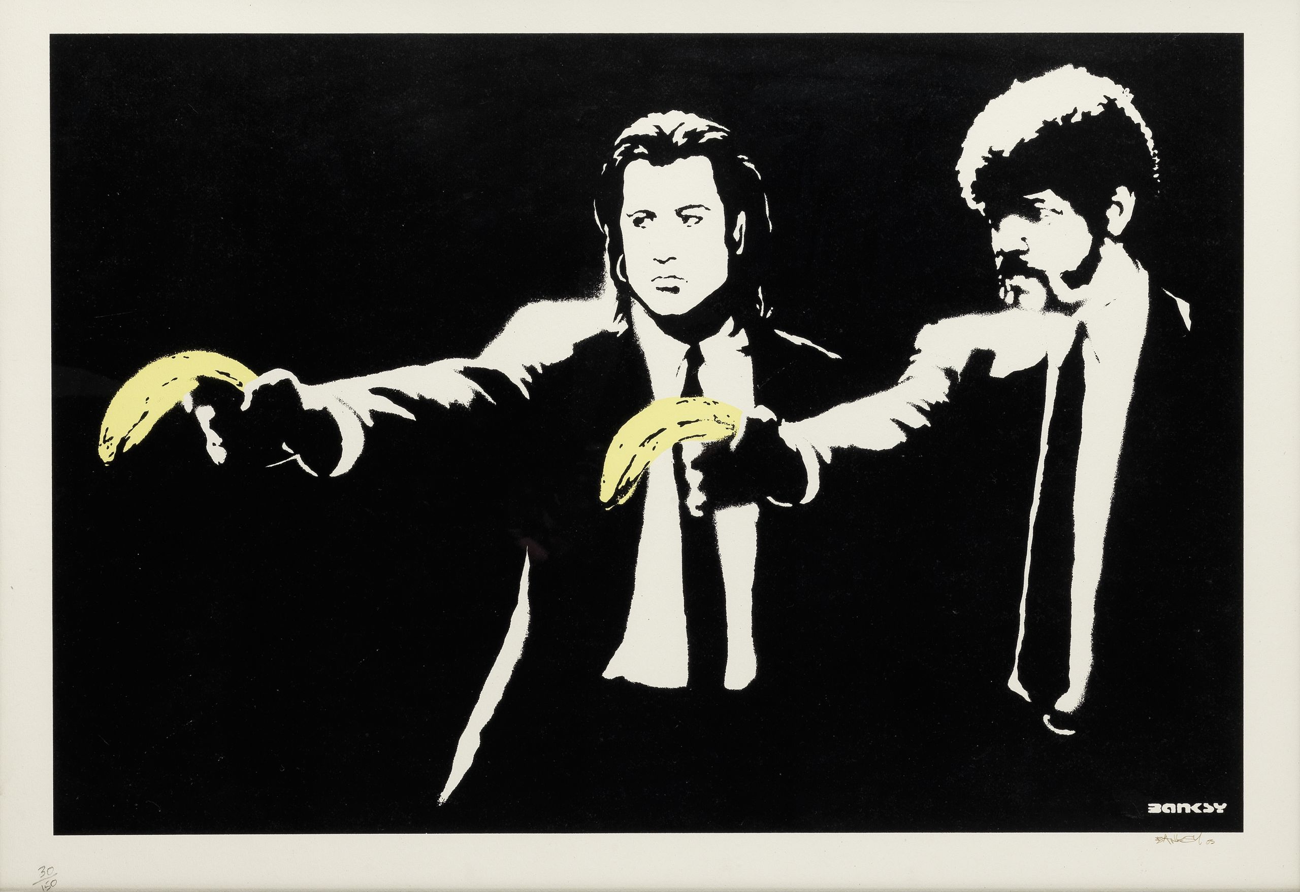 Banksy, Pulp Fiction. Sold for £100,250 inc. premium