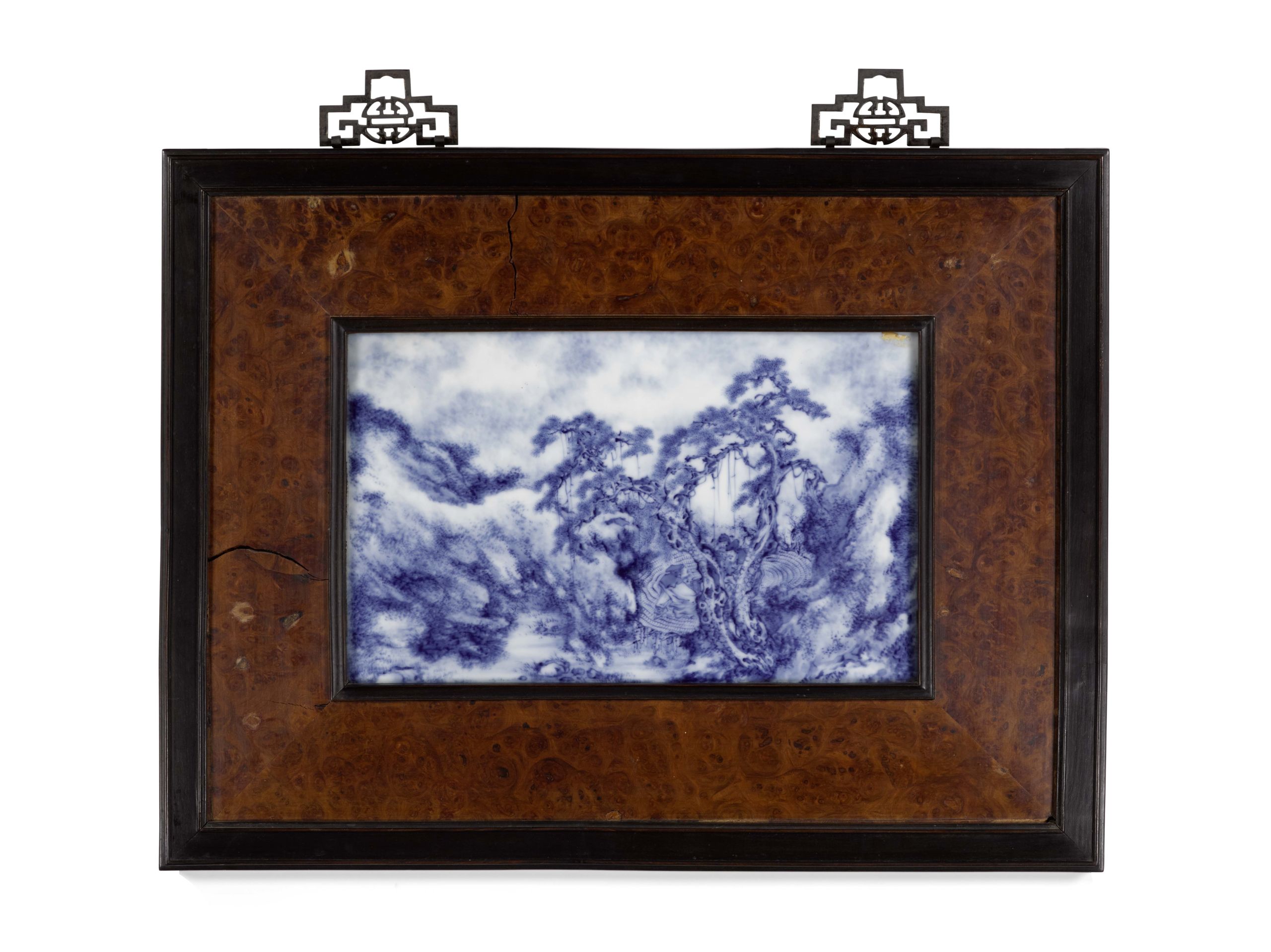 A Pair of Blue and White Porcelain Plaques, Republic period. Sold for $225,312 inc. premium