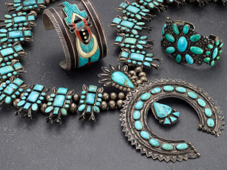 Burt George!! Vintage Native American Jewelry Navajo Turquoise Sterling Silver Squash Blossom Necklace Burt George!! Vintage Native American Jewelry Navajo Turquoise Sterling Silver Squash Blossom Necklace