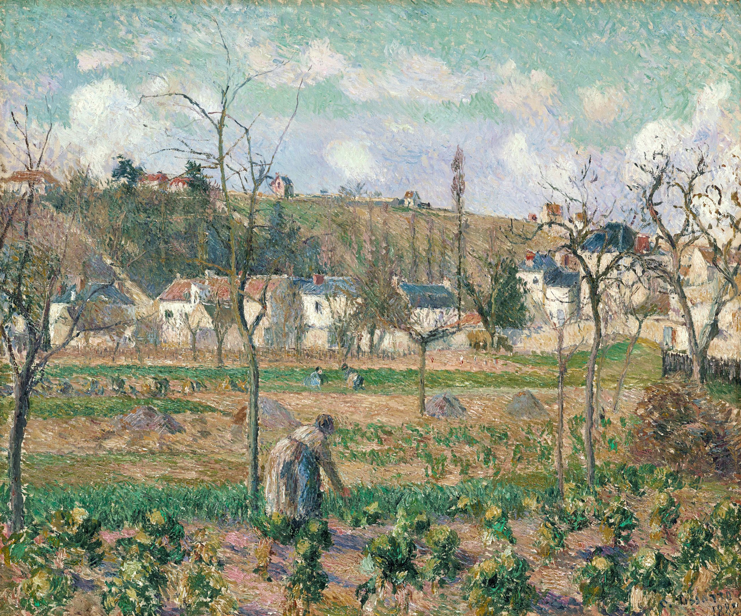 Camille Pissarro (1830-1903), "Le jardin de Maubuisson, Pontoise, la mère Bellette." Sold for $1,500,000 in New York on 5 Nov 2013.