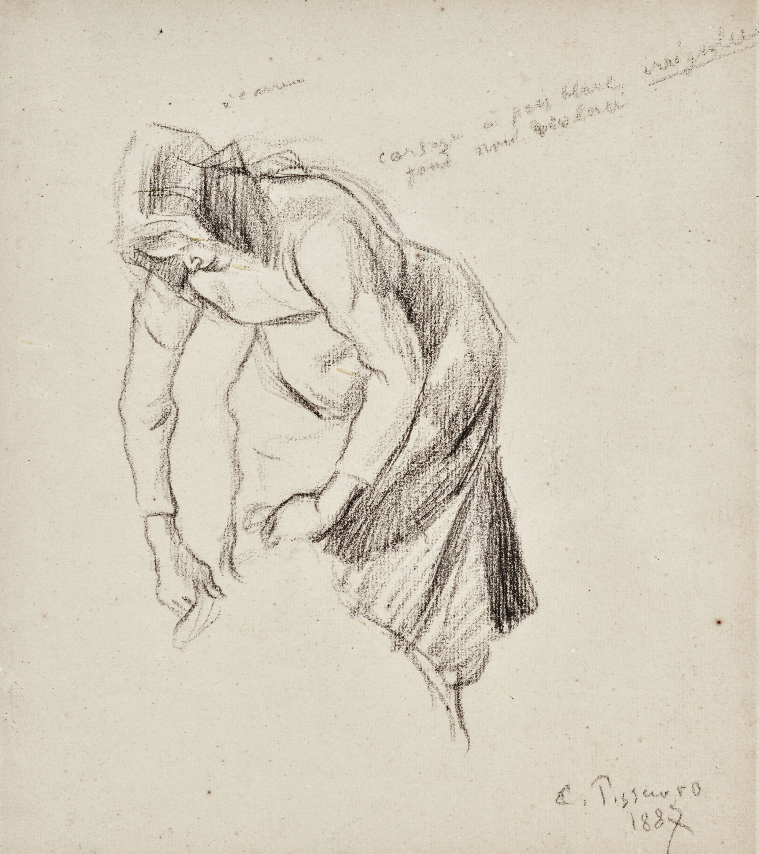 Lot 13. Camille Pissarro (1830-1903), "Paysanne." Estimate: $3,000 - 5,000