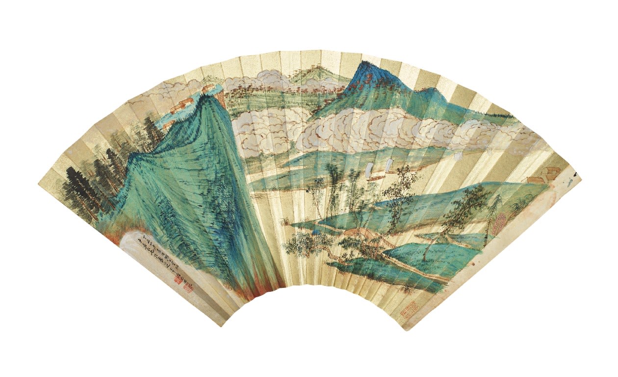 Lot 28. Zhang Daqian, Sailing on River; Calligraphy in Running Script. Estimate: HK$30,000-50,000