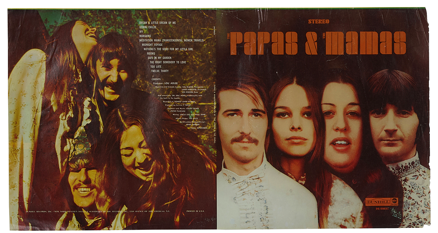 The Mamas & the Papas/Mama Cass: A group of album proof sheets, transparencies and prints, circa 1968. Estimate: $800 - $1,200.